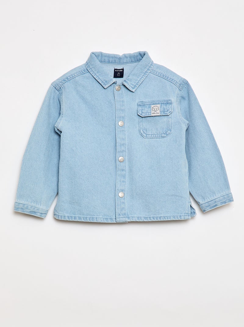 Regular Fit Denim Shirt in Cotton Blue - Kiabi