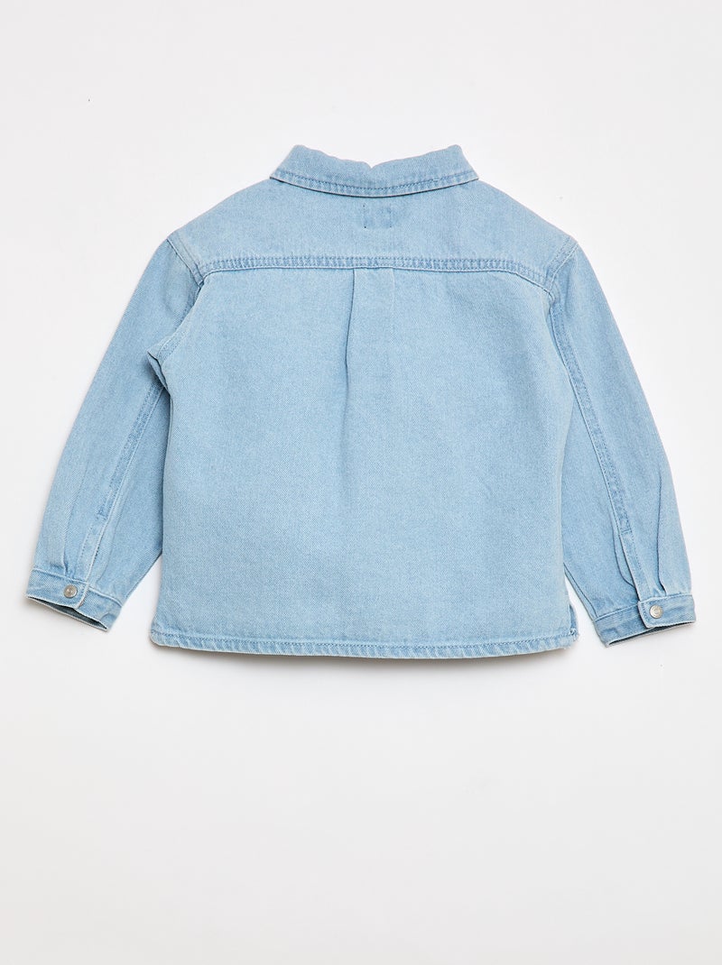 Regular Fit Denim Shirt in Cotton Blue - Kiabi