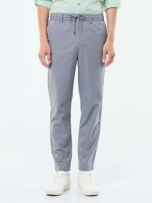 Regular fit linen blend chino trousers - Kiabi Regular fit linen blend chino trousers - Kiabi