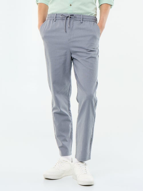 Regular fit linen blend chino trousers - Kiabi Regular fit linen blend chino trousers - Kiabi