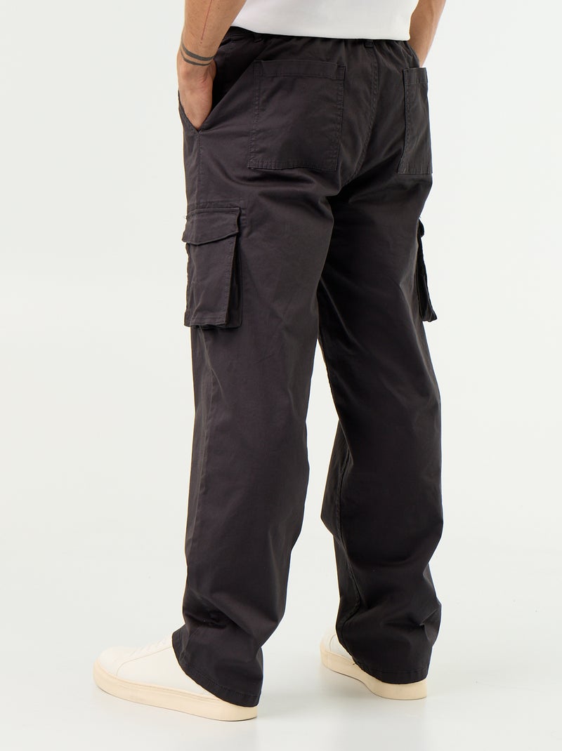 Regular Fit Multi-Pocket Trousers Black - Kiabi
