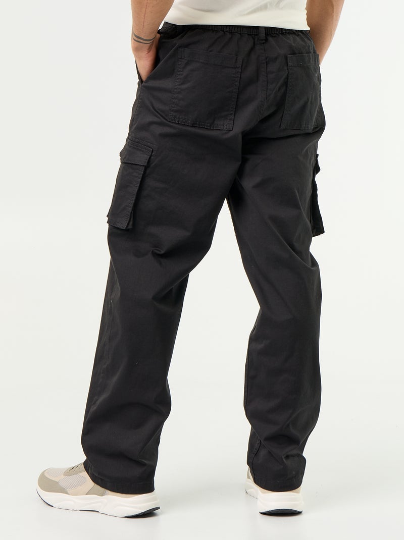 Regular Fit Multi-Pocket Trousers Black - Kiabi