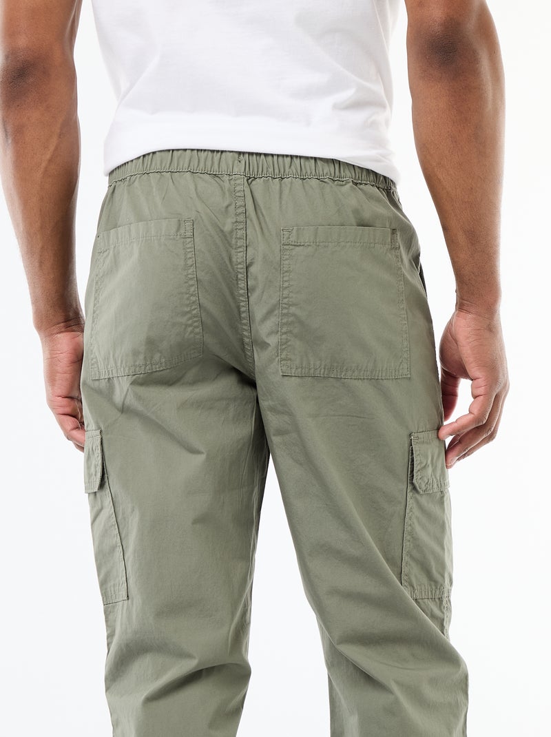 Regular Fit Multi-Pocket Trousers Green - Kiabi