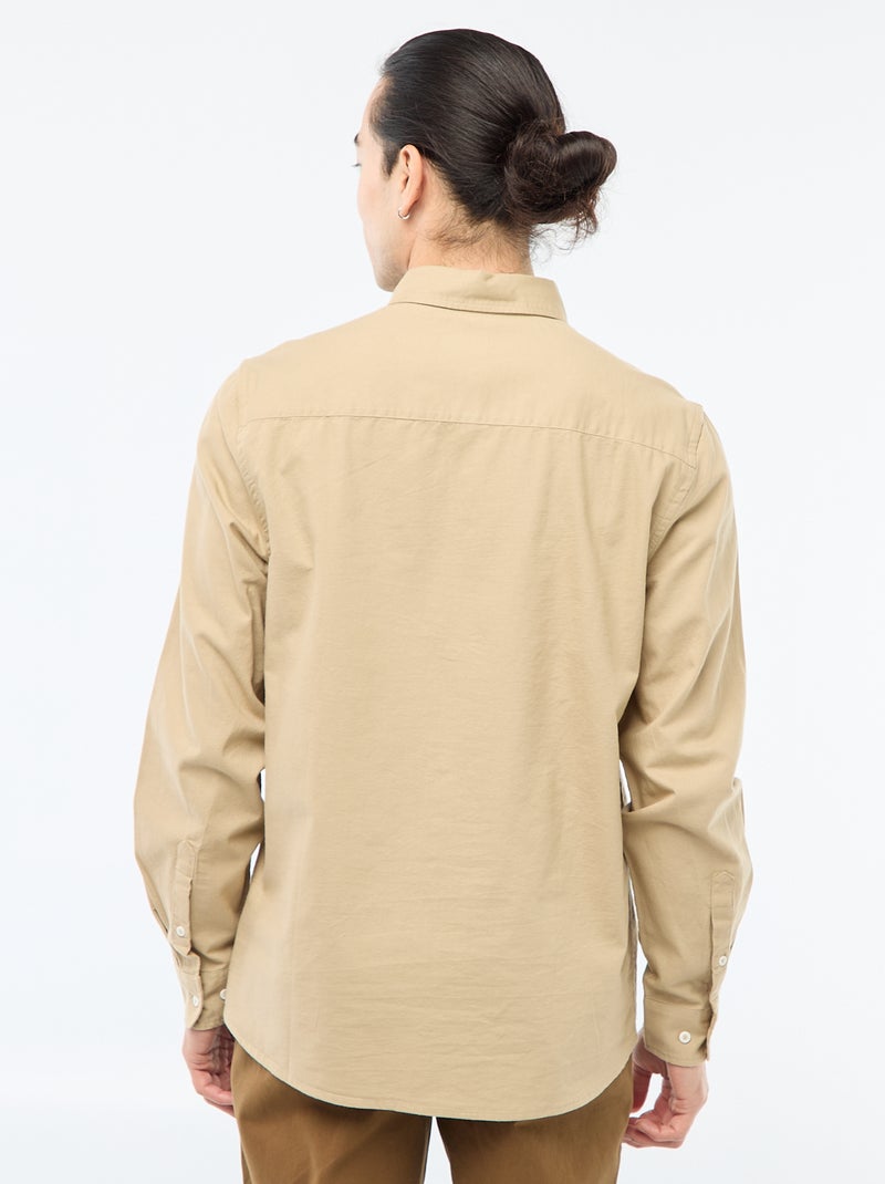Regular Fit Oxford-Hemd Beige - Kiabi