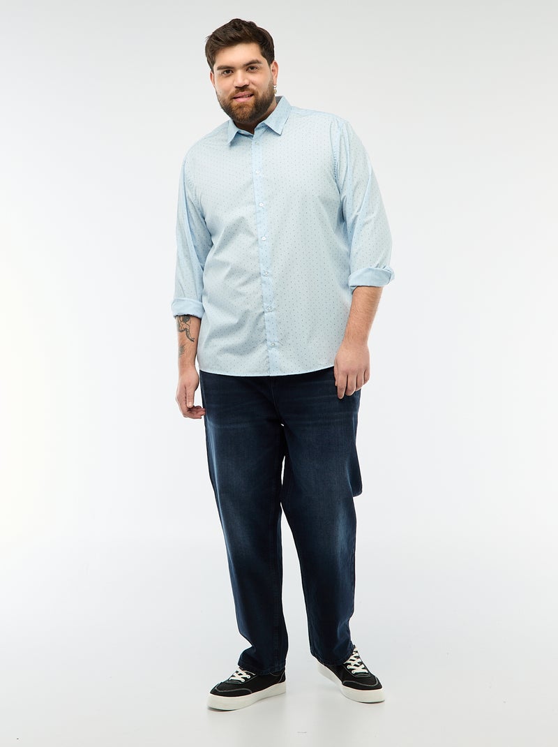 Regular Fit Patterned Shirt Blue - Kiabi