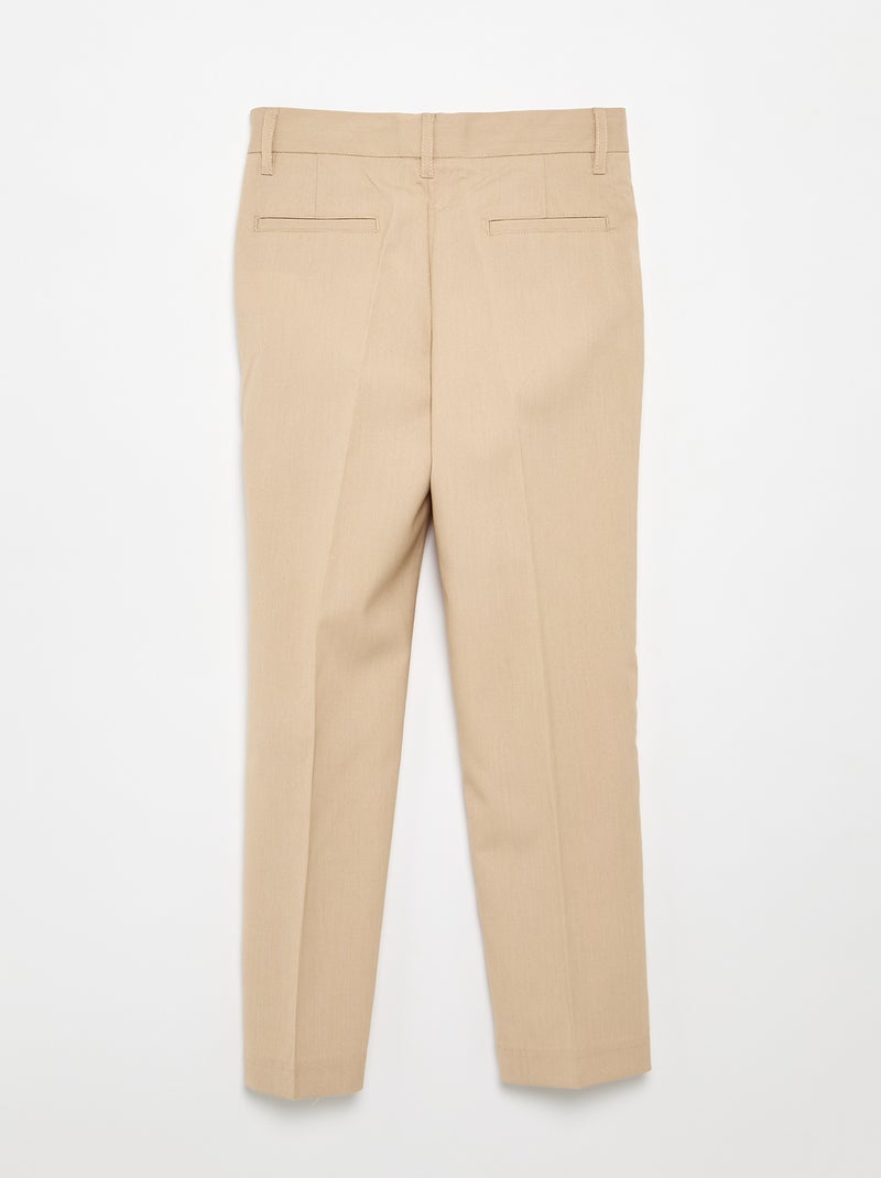 Regular Fit Plain Suit Trousers Beige - Kiabi