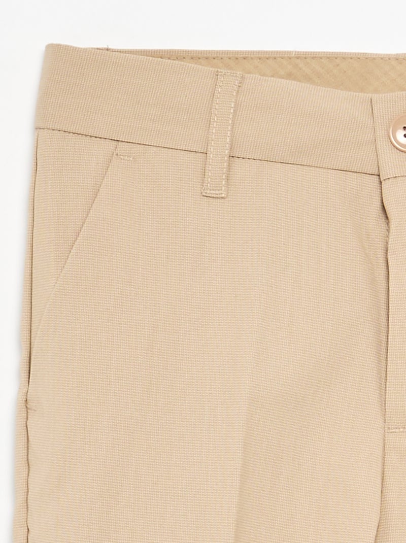 Regular Fit Plain Suit Trousers Beige - Kiabi