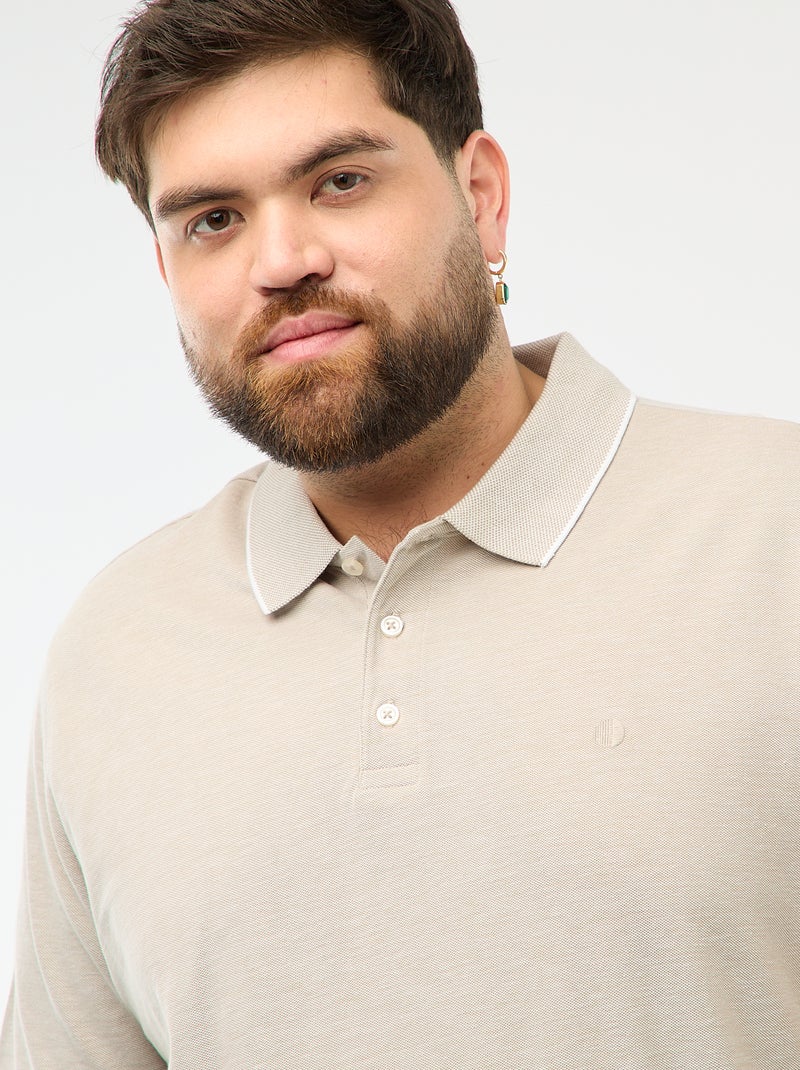 Regular fit polo shirt Beige - Kiabi