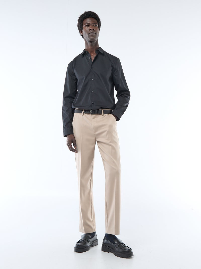 Regular Fit Shirt Black - Kiabi