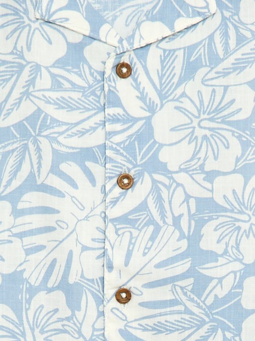 Regular Fit Short-Sleeve Cotton Shirt - Kiabi