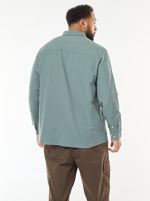 Regular Fit Solid Oxford Shirt - Kiabi
