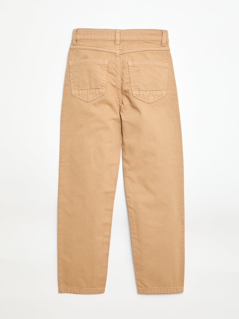 Regular-Hose mit 5 Taschen Beige - Kiabi