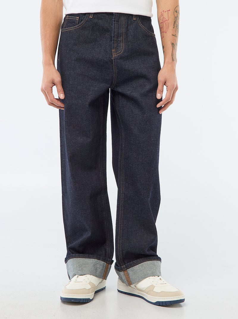 Regular Jeans with Cuffed Hem - L32 Blue - Kiabi