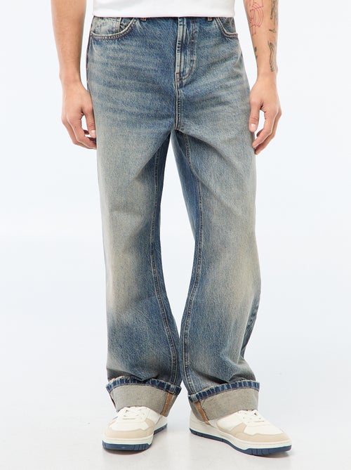 Regular Jeans with Cuffed Hem - L32 - Kiabi