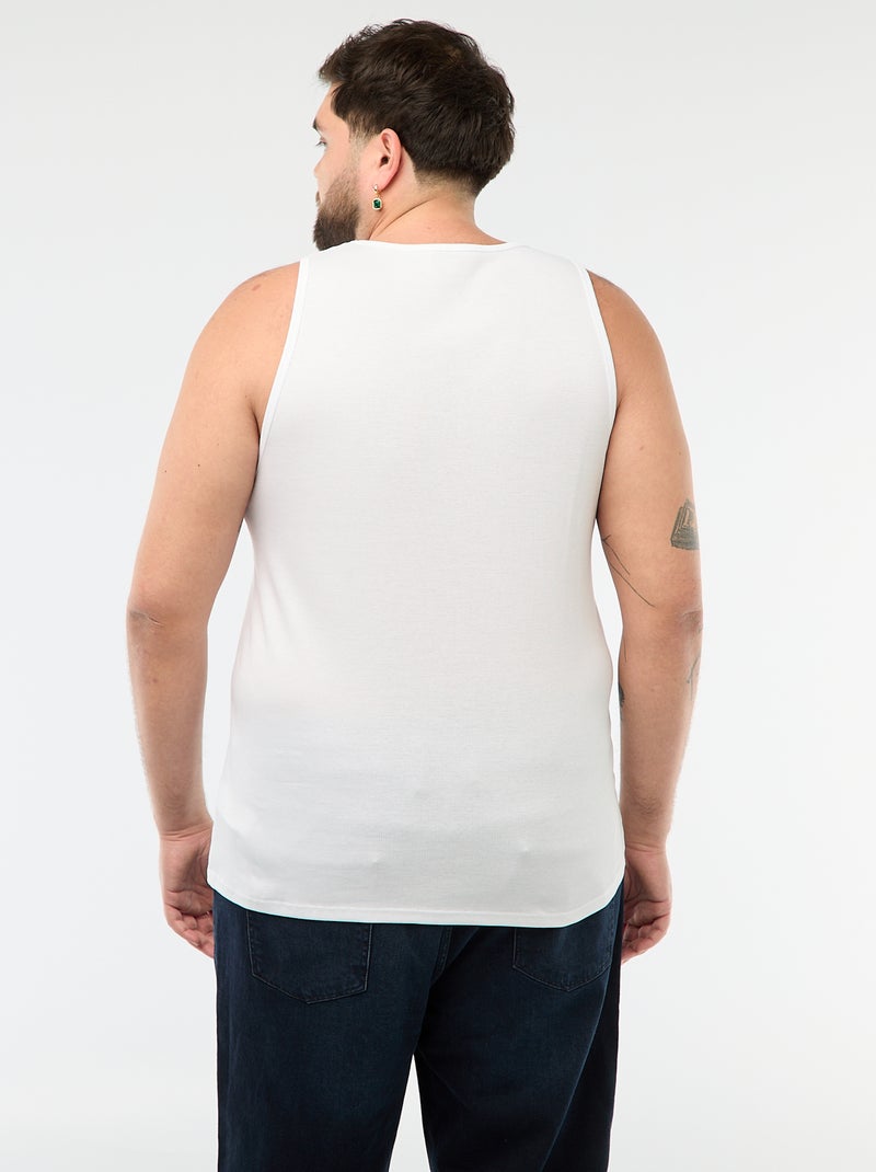 Regular-Trägershirt aus Rippstrick Weiß - Kiabi