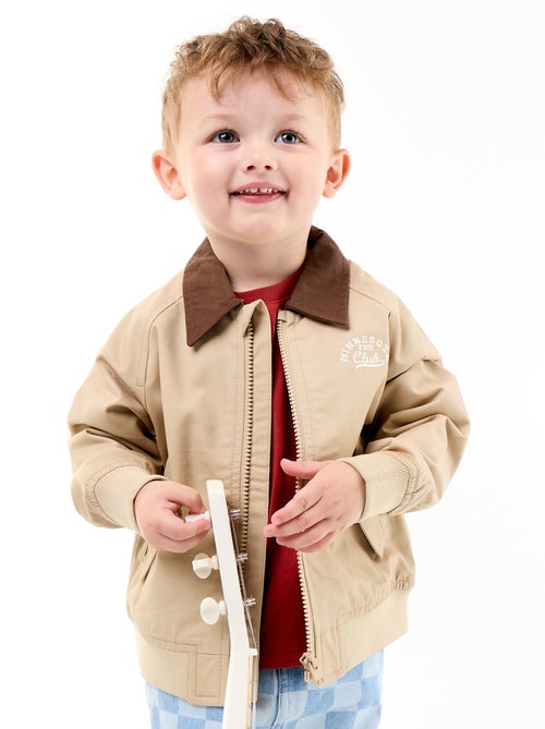Reissverschluss-Blouson mit Kontrastkragen - Kiabi