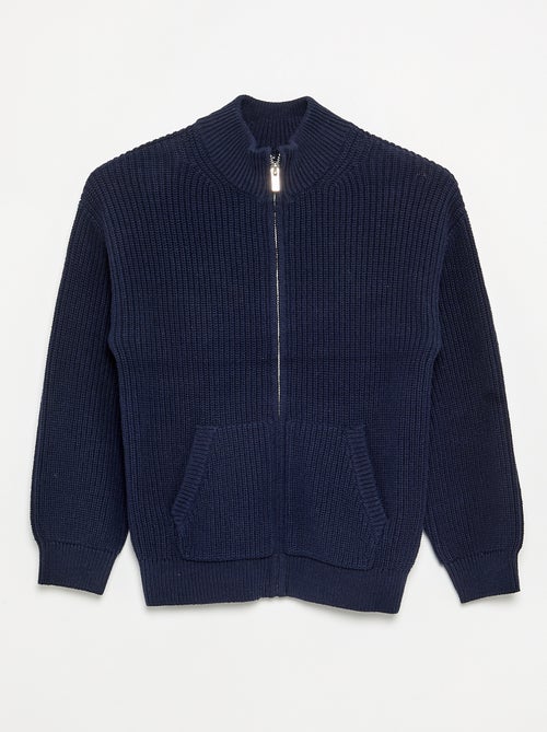 Reissverschluss-Strickjacke mit Stehkragen - Kiabi