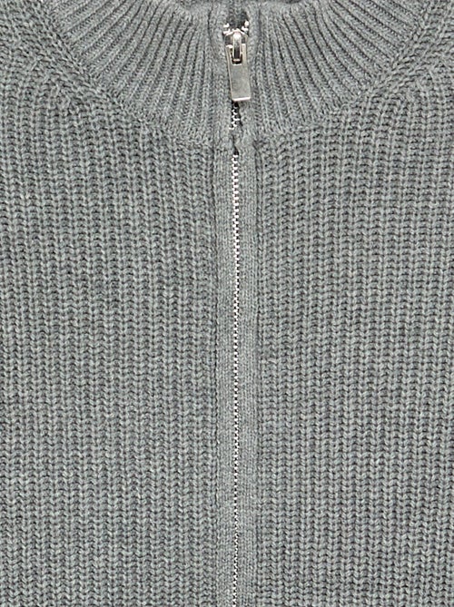 Reissverschluss-Strickjacke mit Stehkragen - Kiabi