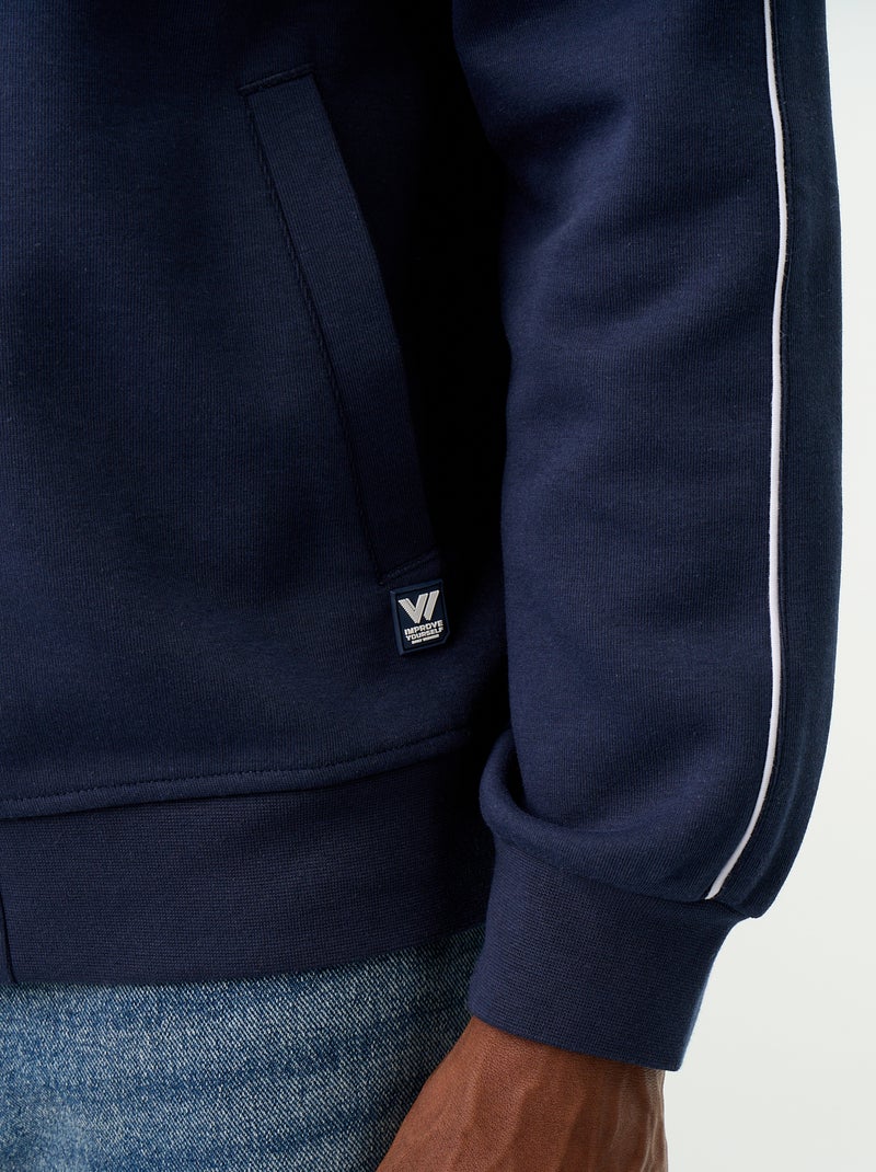 Reissverschluss-Sweatshirt aus Molton Noir - Kiabi