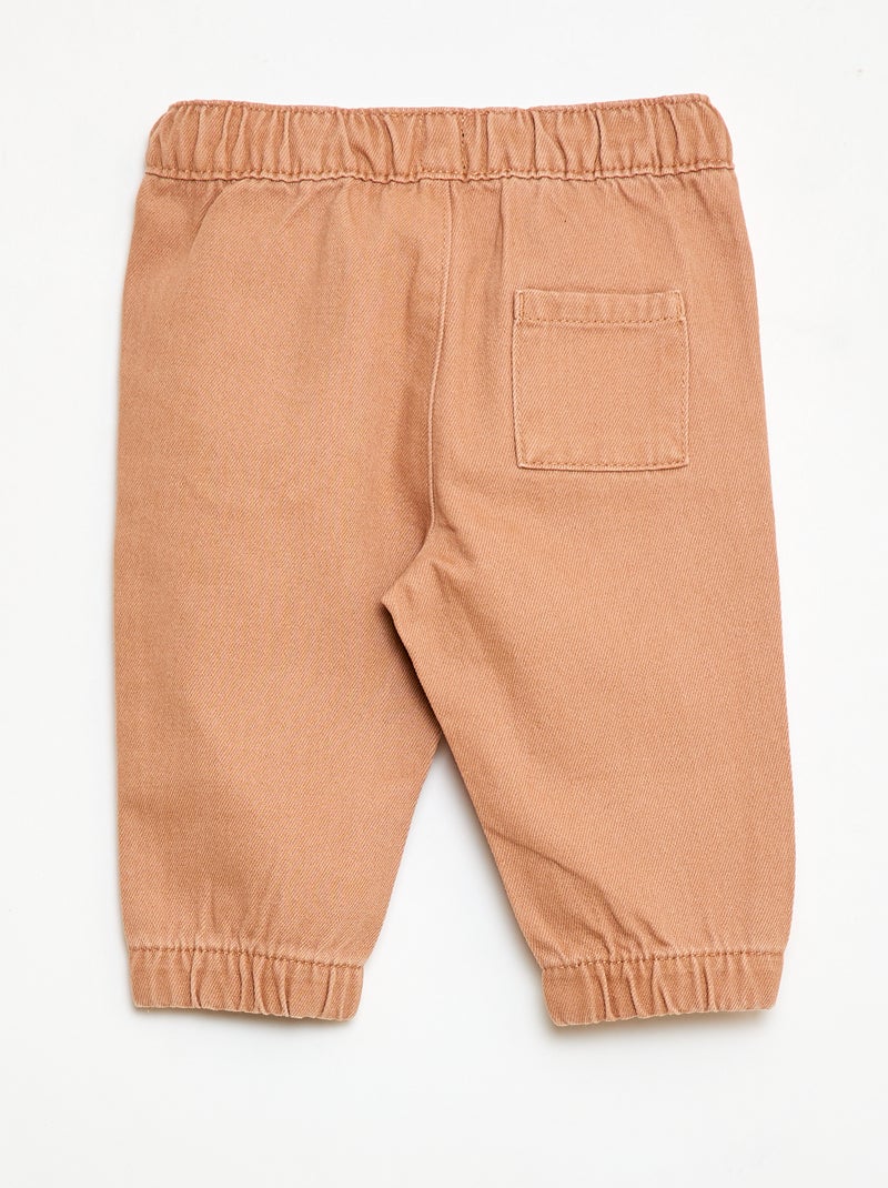 Relaxed Fit Plain Trousers Brown - Kiabi