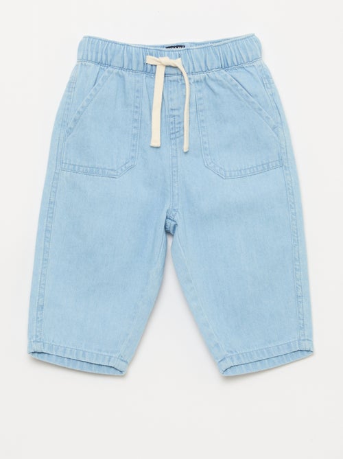 Relaxed Fit Plain Trousers with 2 Patch Pockets - Kiabi
