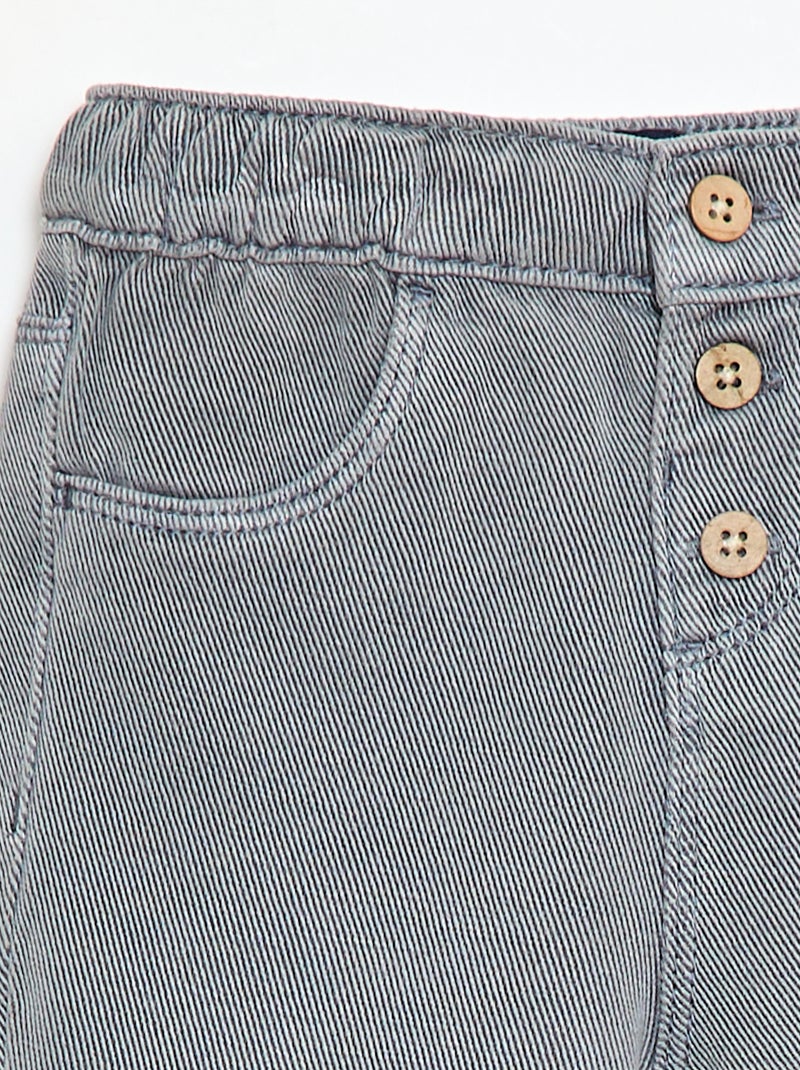 Relaxed Fit Soft Fabric Plain Trousers Blue - Kiabi