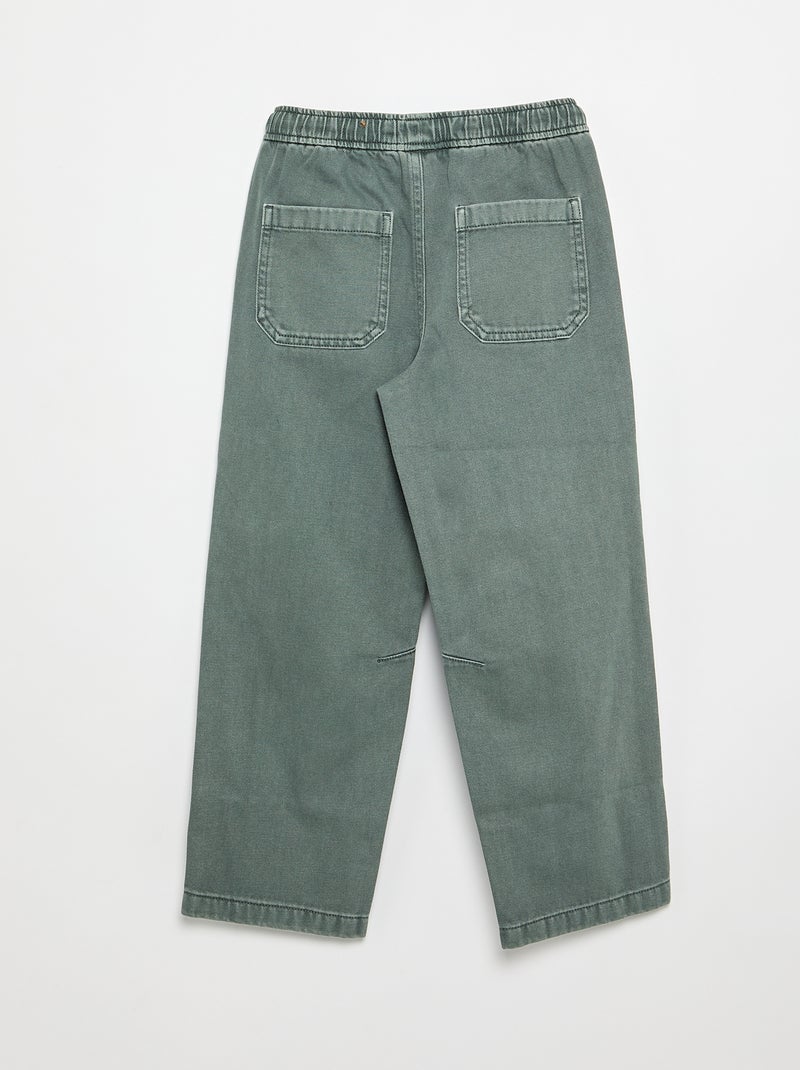 Relaxed fit trousers with elasticated waist Green - Kiabi