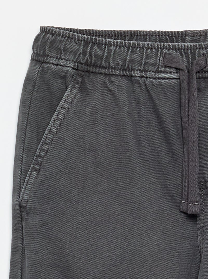 Relaxed fit trousers with elasticated waist Grey - Kiabi