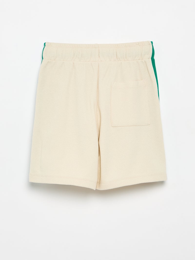 Relaxed Shorts with Contrasting Side Stripes Beige - Kiabi