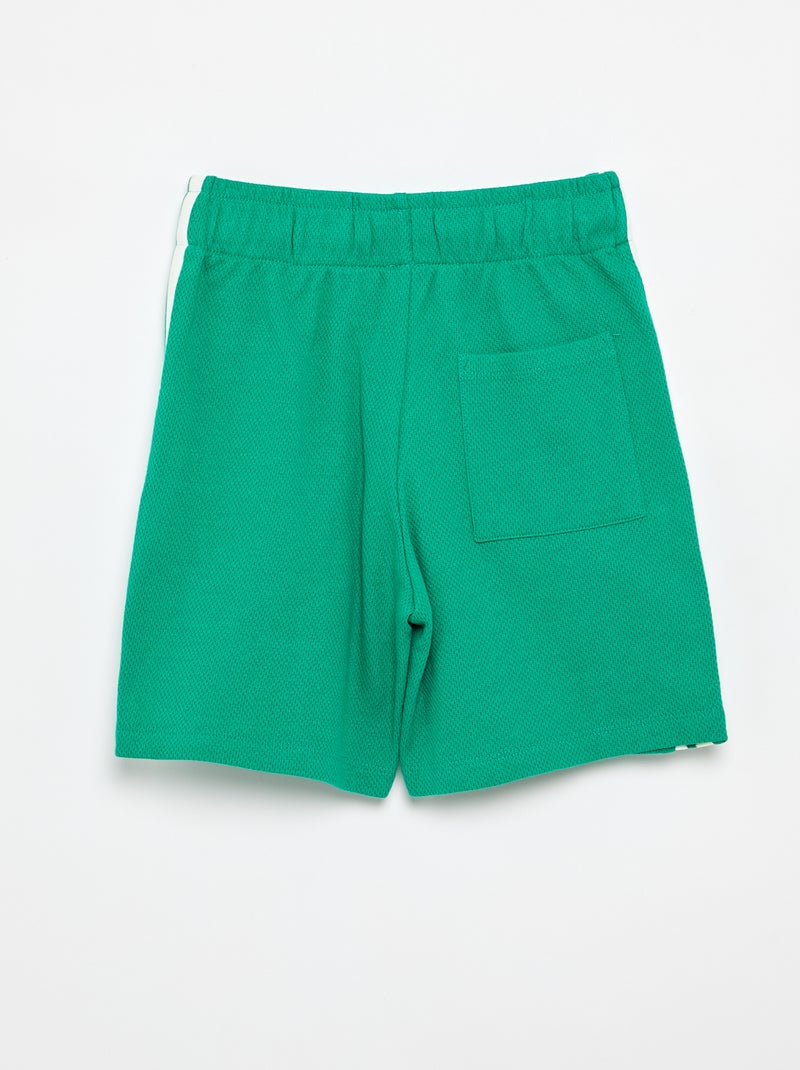 Relaxed Shorts with Contrasting Side Stripes Green - Kiabi