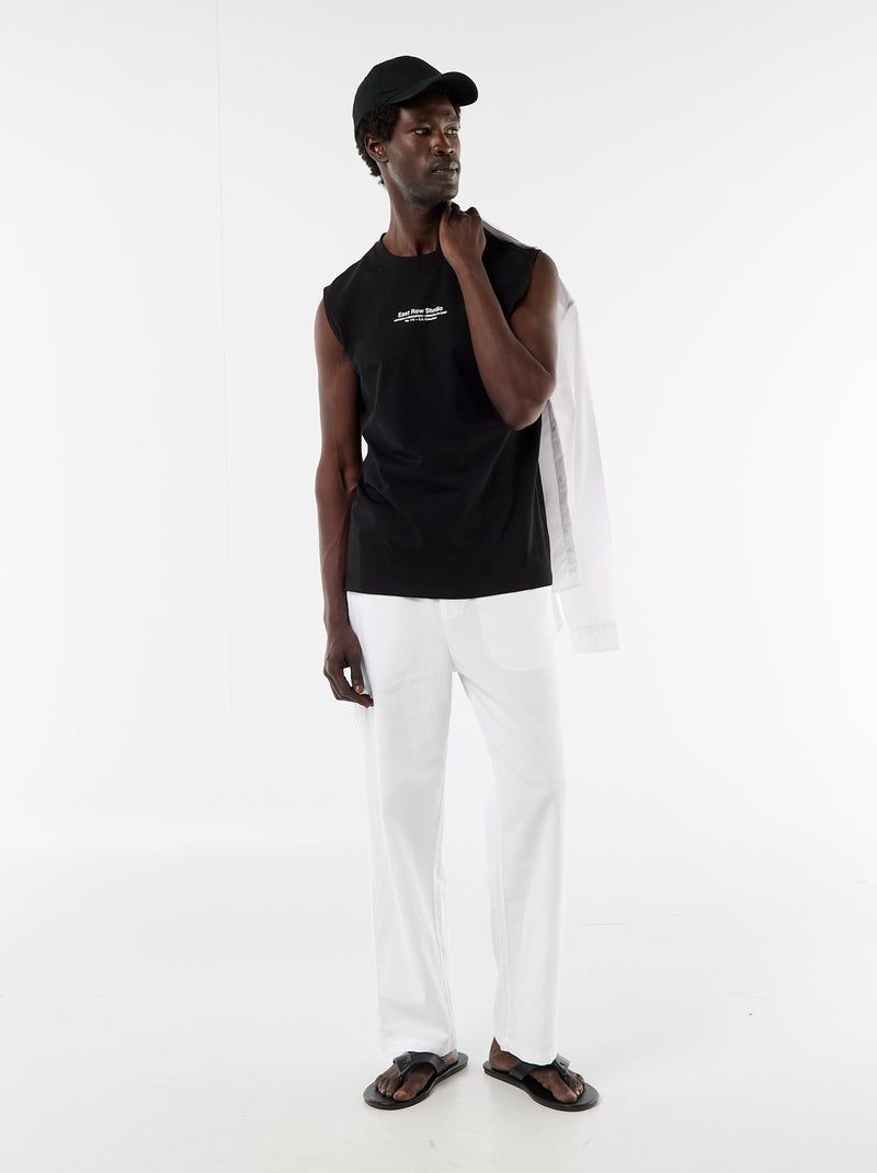 Reversible Print Tank Top Black - Kiabi