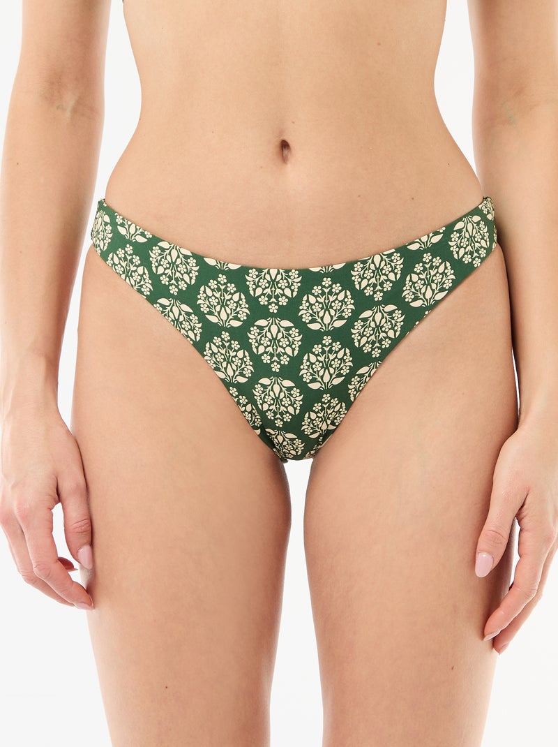 Reversible Printed Swimsuit Bottoms Green - Kiabi