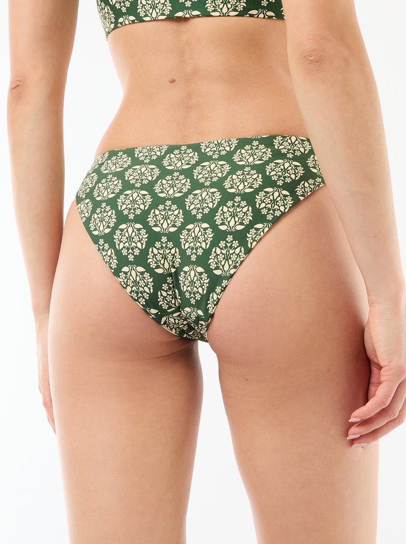 Reversible Printed Swimsuit Bottoms Green - Kiabi