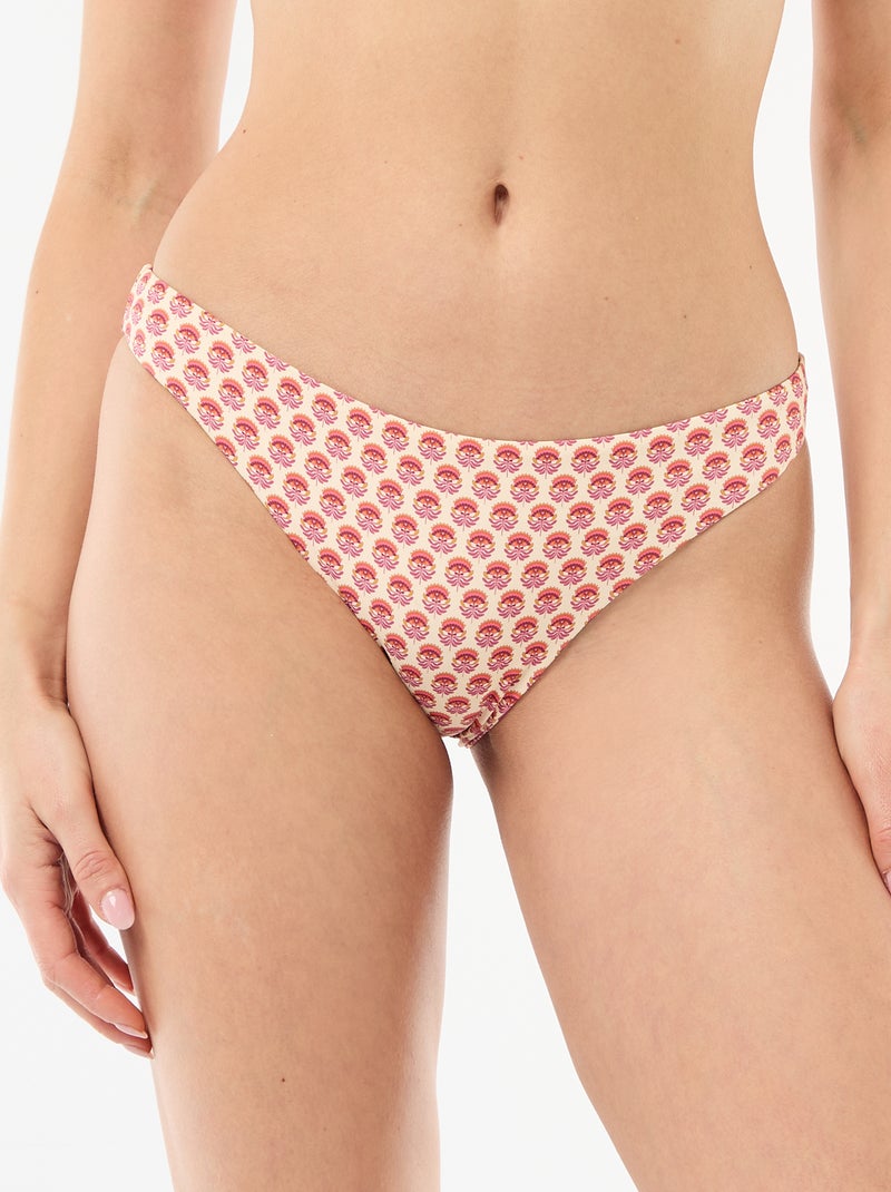 Reversible Printed Swimsuit Bottoms Pink - Kiabi