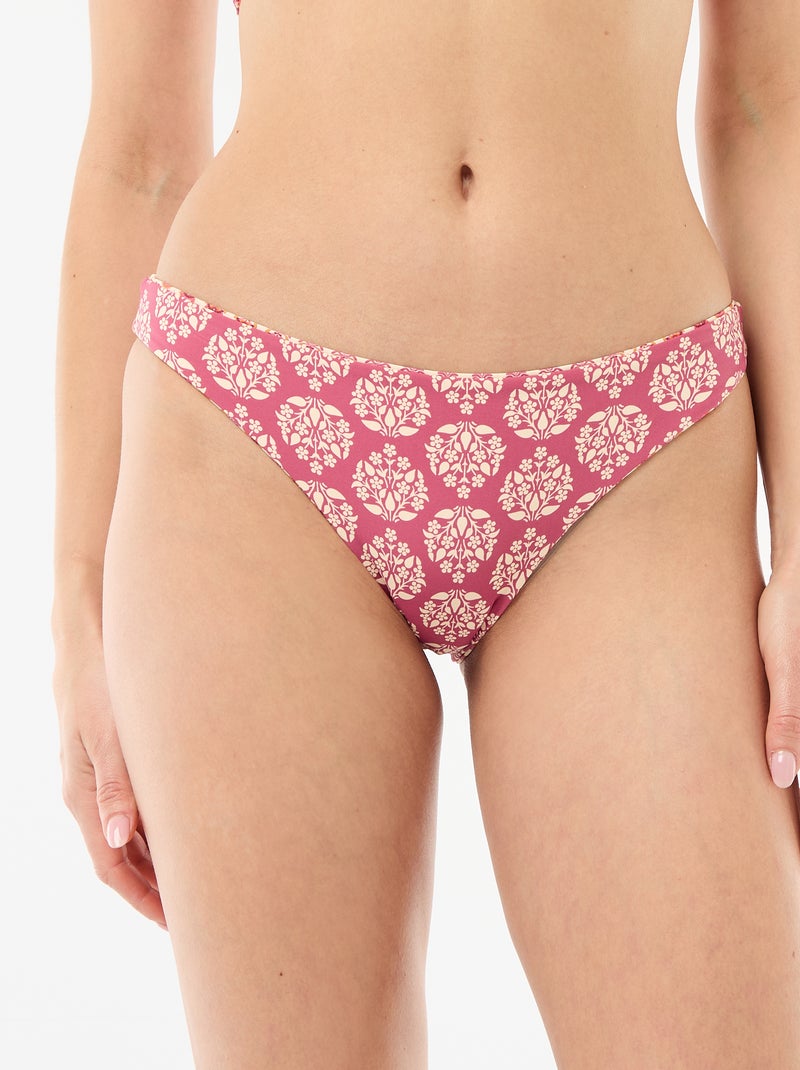 Reversible Printed Swimsuit Bottoms Pink - Kiabi