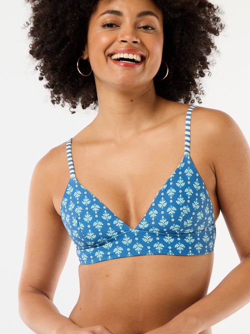 Reversible Printed Triangle Bikini Top - Kiabi
