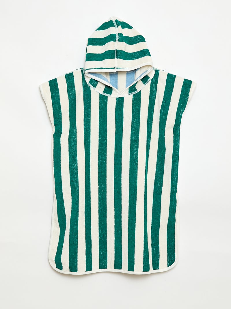 Reversible Terry Bath Poncho Blue - Kiabi