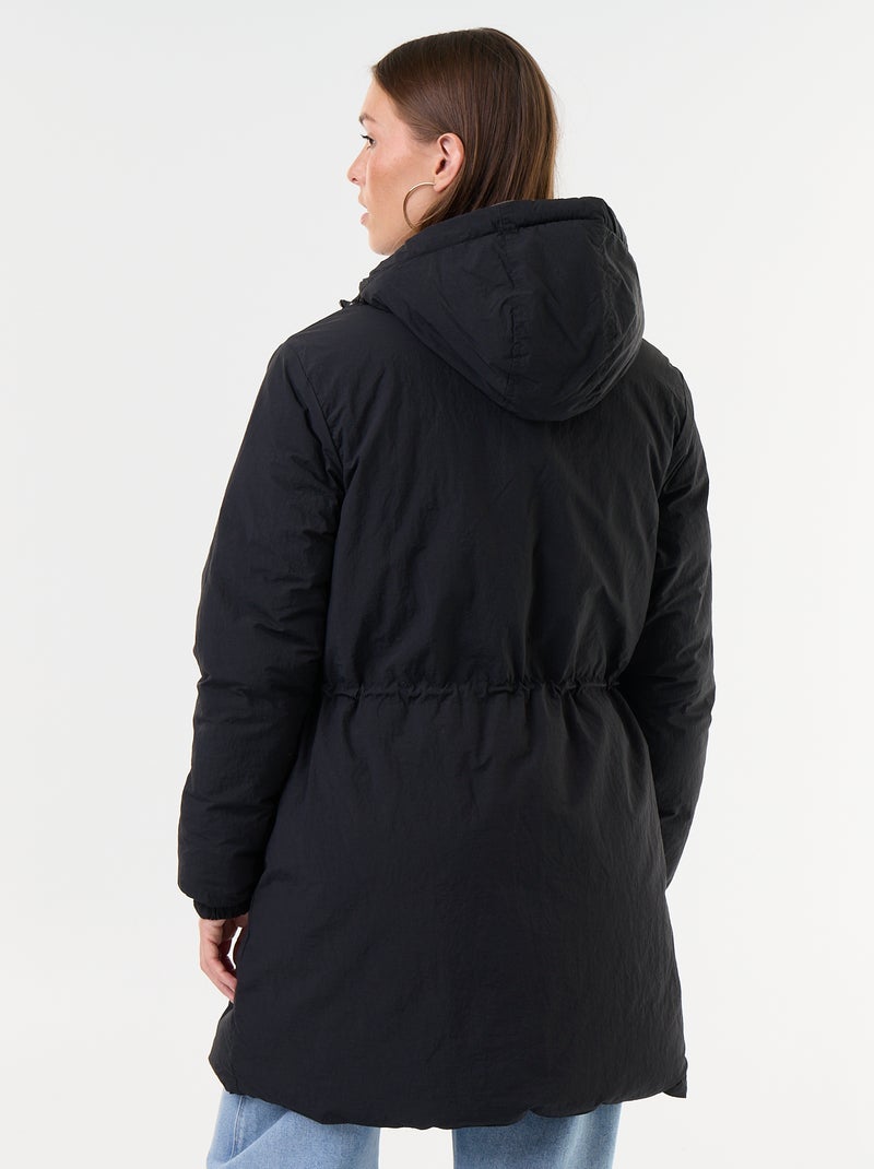 Reversibler langer Parka Noir - Kiabi