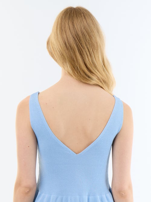 Rib-knit peplum top - Kiabi