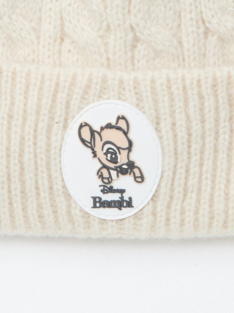 Ribbed and Twisted \'Bambi\' \'Disney\' Beanie Beige - Kiabi