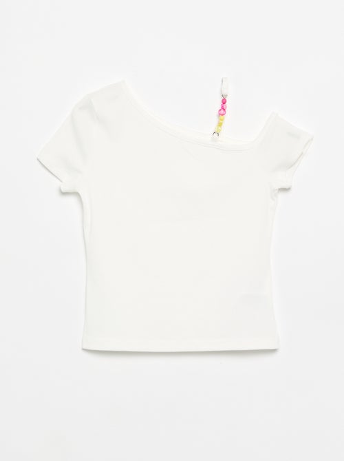Ribbed Asymmetric Collar Top - Kiabi