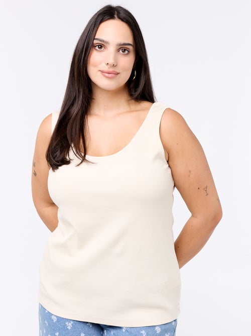 Ribbed basic tank top - Kiabi