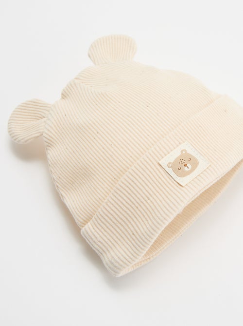Ribbed beanie with ears - Kiabi