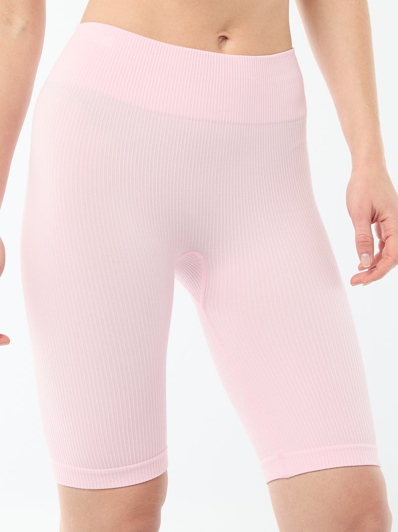 Ribbed Biker Shorts Pink - Kiabi
