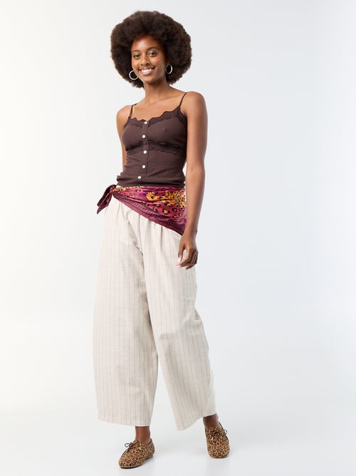 Ribbed Camisole with Straps - Kiabi Ribbed Camisole with Straps - Kiabi