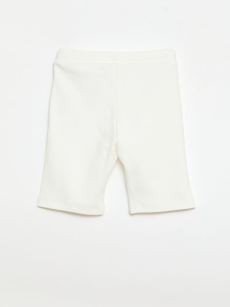 Ribbed Cycling Shorts White - Kiabi