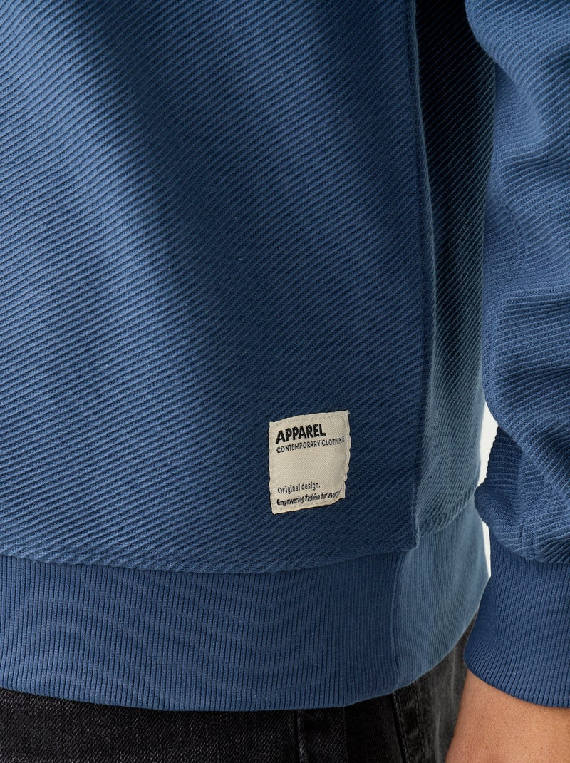 Ribbed Fine-Gauge Knit Sweater Blue - Kiabi