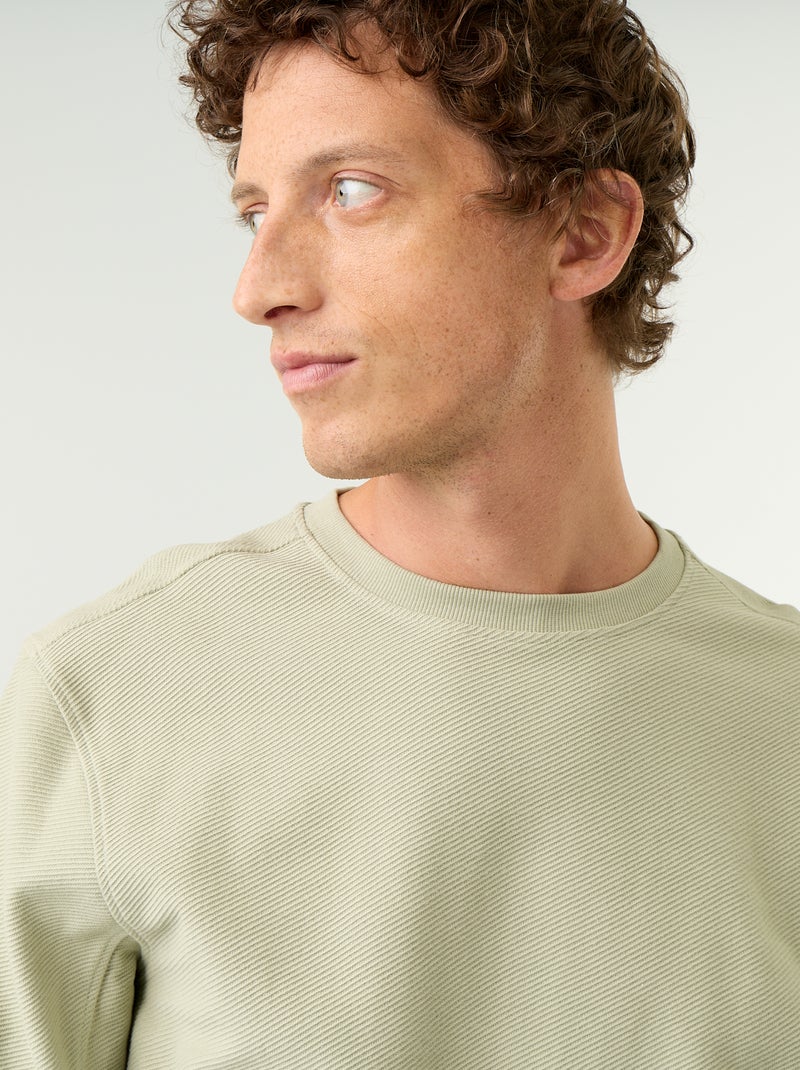 Ribbed Fine-Gauge Knit Sweater Green - Kiabi