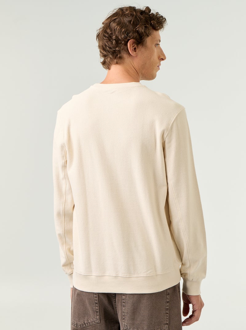 Ribbed Fine-Gauge Knit Sweater White - Kiabi