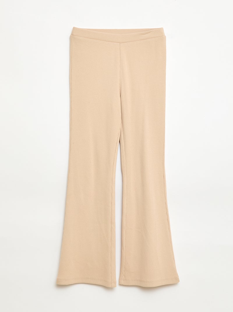 Ribbed Flare Leggings Beige - Kiabi